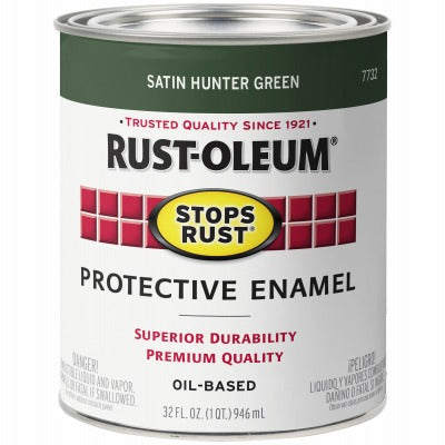 RUST-OLEUM Rust-oleum 7732-502 Rust Preventative Paint Hunter Green Qt
