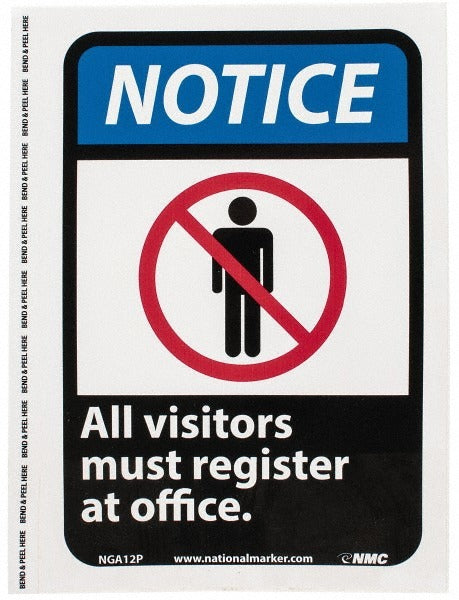 ACCUFORMNMC Accuformnmc NGA12P Visitor Registration Notice Sign