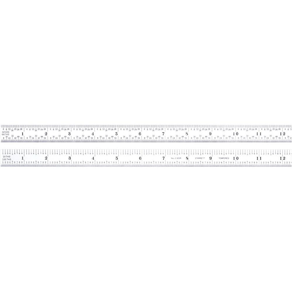 STARRETT Starrett 51349 Flexible Steel Rule 18 in 5R Graduation