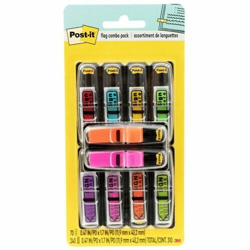 3M 3M MMM684SHVA Post-it Sign Here Flag Value Pack 310 Flags