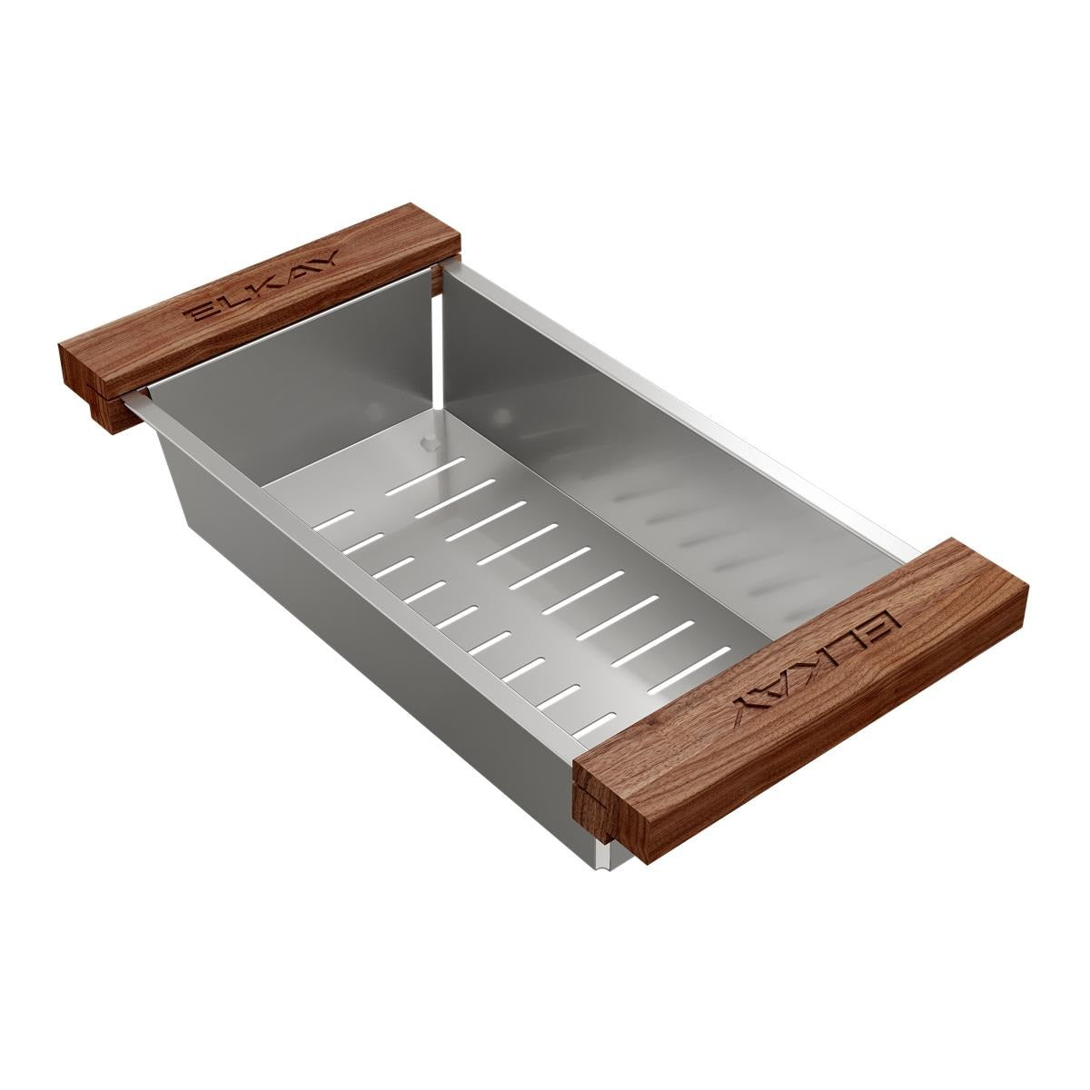 BSC PREFERRED Bsc Preferred CTXC0712 Stainless Steel Colander Walnut Handles