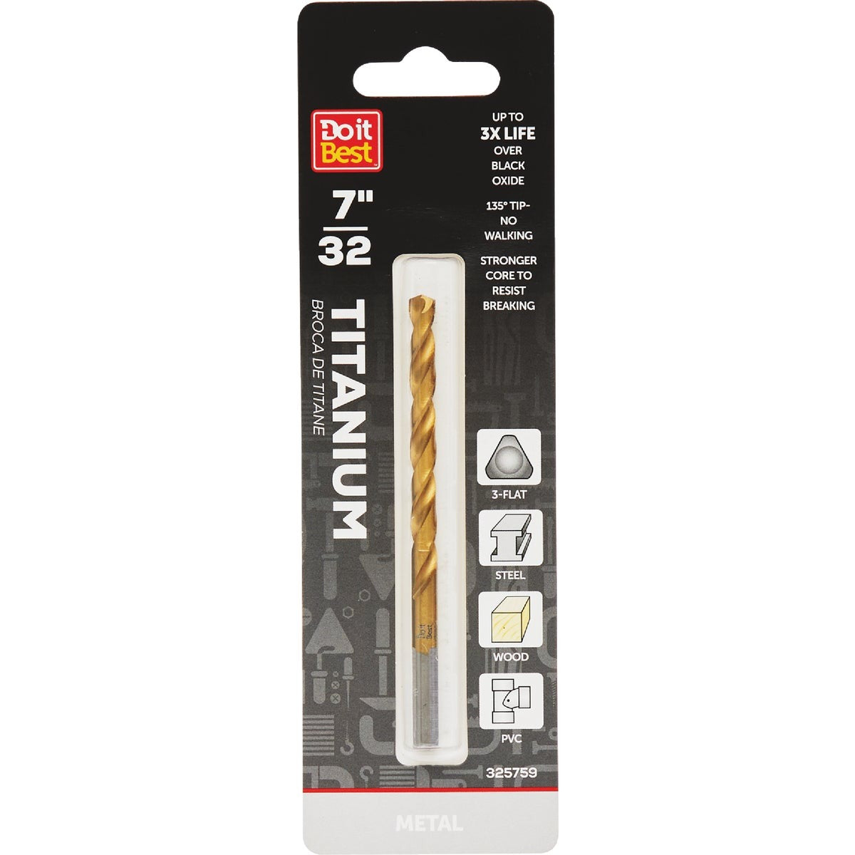 BSC PREFERRED Bsc Preferred QJDIB-DB-011 Titanium Drill Bit 7/32 Inch