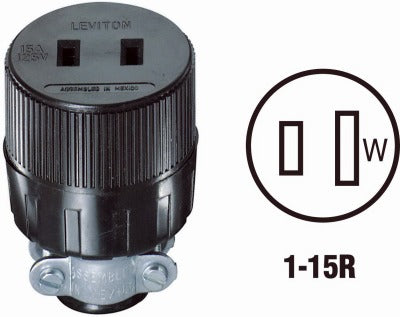 LEVITON Leviton Mfg Co 001-00612-000 Cord Connector 15A 125V