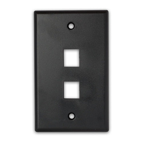 WIREPATH Wirepath PLATE-2-BK 2-port Keystone Wall Plate