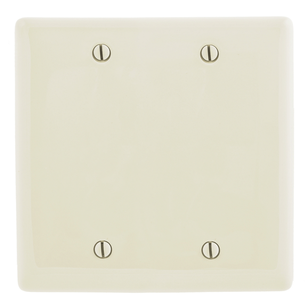 Hubbell NP23LA 2-Gang Light Almond Nylon Standard 2-Blank Box Mount Wallplate