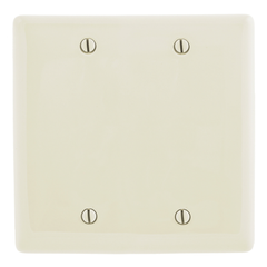 Hubbell NP23LA 2-Gang Light Almond Nylon Standard 2-Blank Box Mount Wallplate