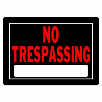 HILLMAN Hillman Fasteners 840125 No Trespassing Sign 10x14 Aluminum