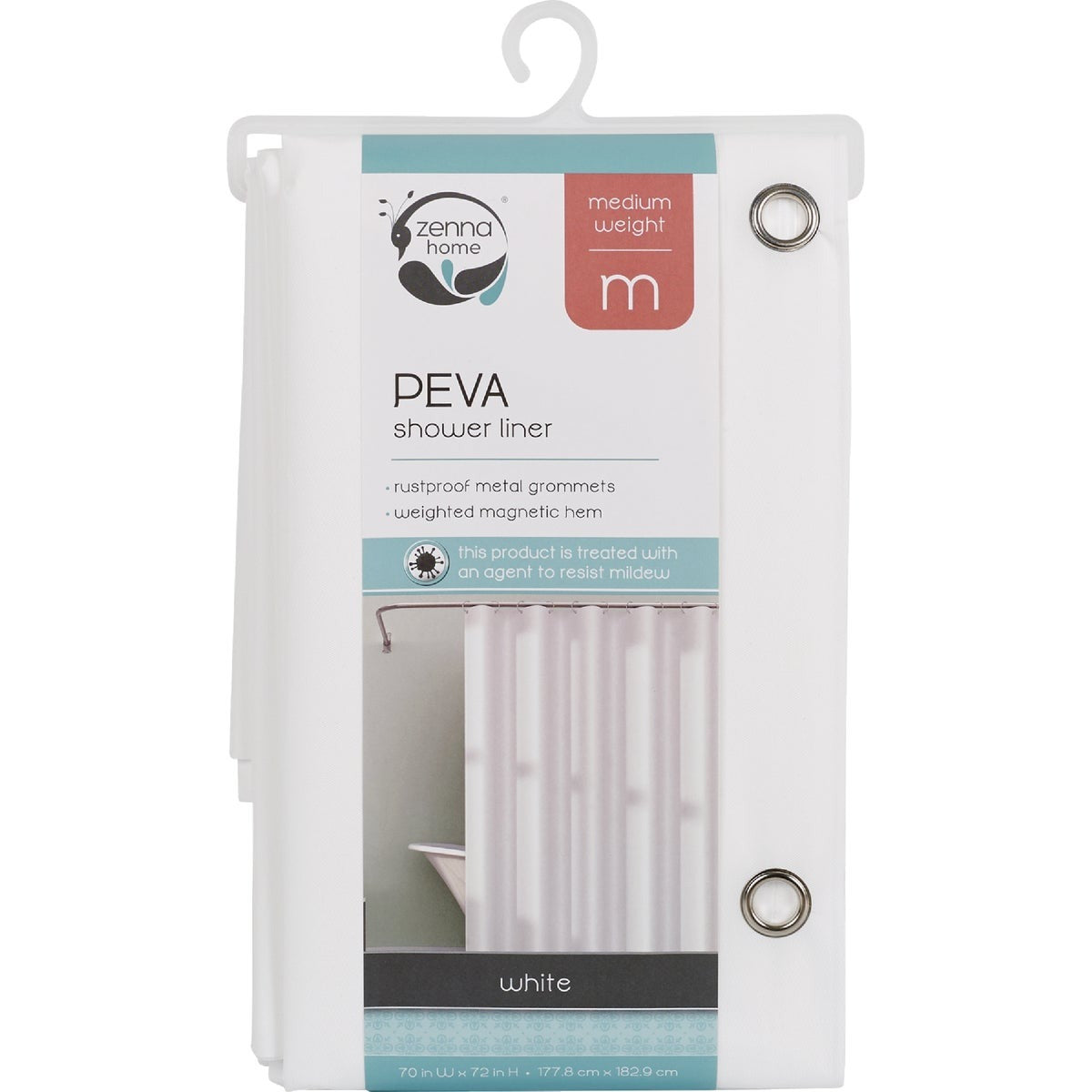 AMERICAN TACK Zenith LPRMWWL White Peva Shower Curtain Liner