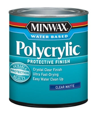 MINWAX Minwax 622224444 Polycrylic Clear Matte Finish 1 Qt