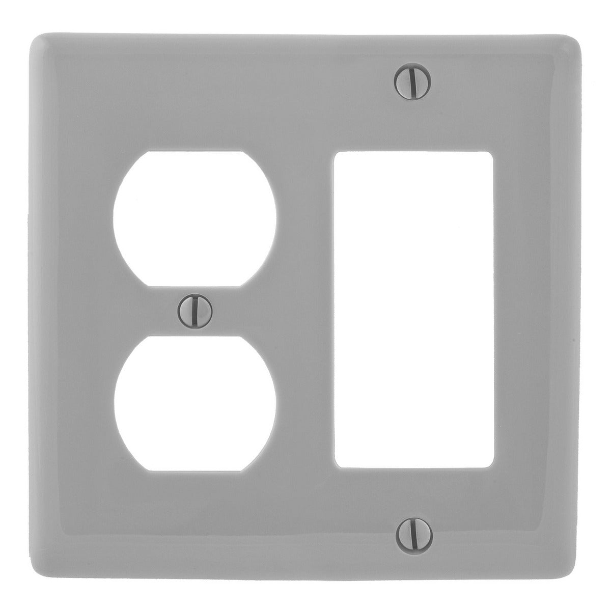 HUBBELL Hubbell NP826GY 2-Gang Wallplate 1 Duplex 1 Decorator (Standard) P826GY