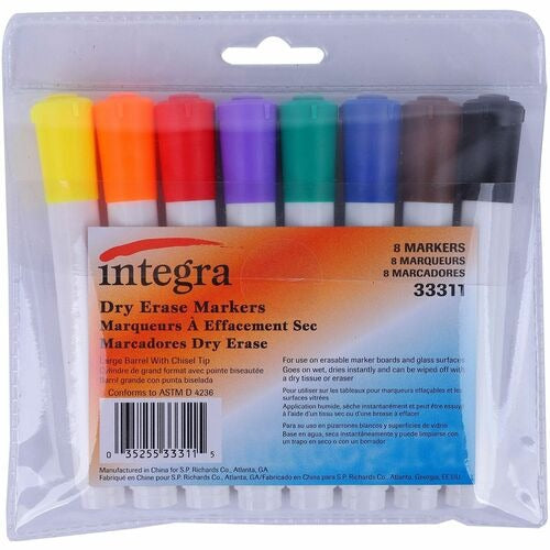 INTEGRA Integra ITA33311 Dry Erase Marker Chisel Tip Set of 8