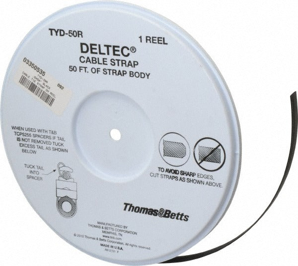 THOMAS & BETTS Thomas Betts TYD-50R Hook Loop Cable Tie 50 Ft Black