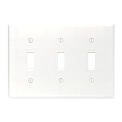 Leviton 88011 3-Gang Toggle Switch Wall Plate White