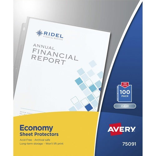 AVERY Avery AVE75091 Clear Sheet Protectors 8.5x11 Box of 100