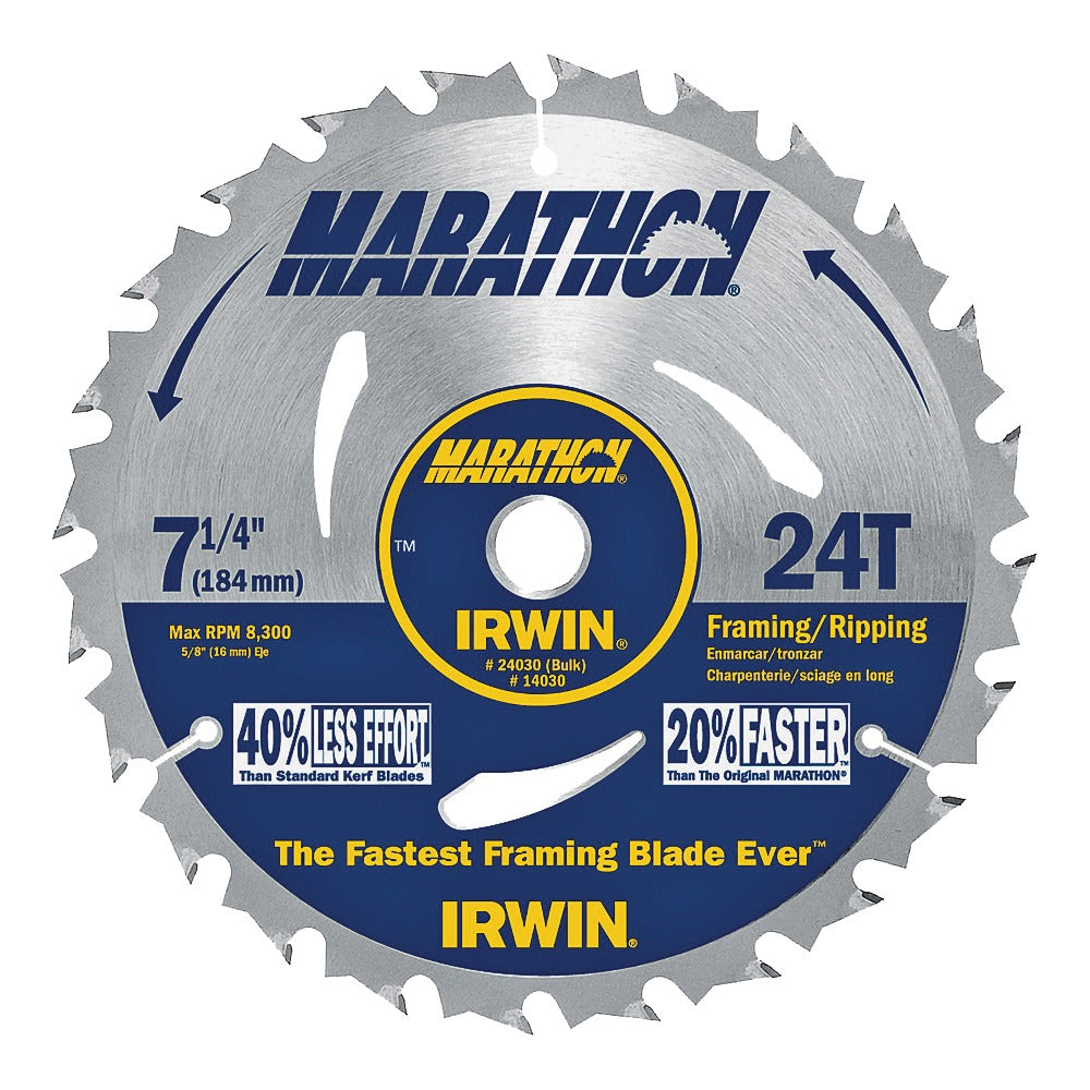 IRWIN Irwin 24030 Marathon circular saw blade (7-1/4 in, 24T, 10 per box)