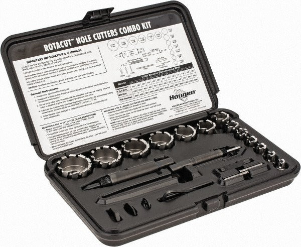 HOUGEN Hougen 11087 Hss Annular Cutter Set 5/16-1-1/2 in 19 Pc