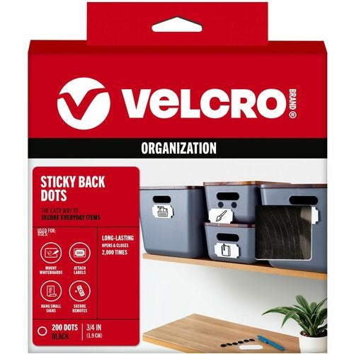 VELCRO Velcro Industries VEK91823 Hook Loop Coins 3/4in Black 200pk