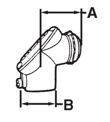 Steel Electric Products 1333 Steel Electric Products Co. 1333 3/4 Inch Die-Cast Zinc Male to Female 90 Degrees EMT Pull Elbow