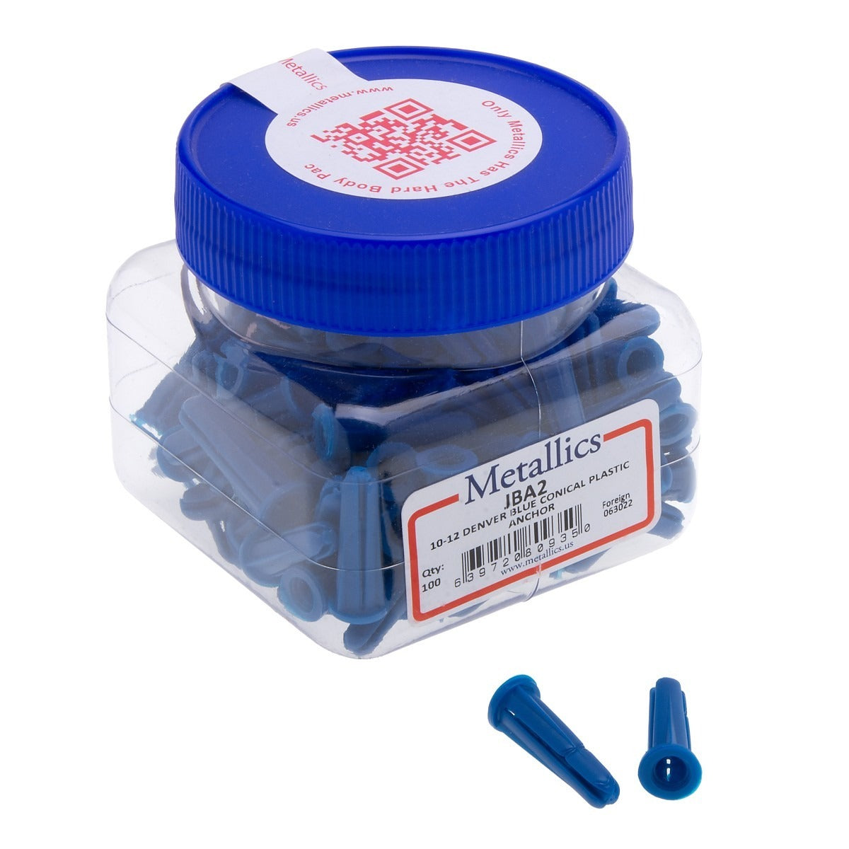 NSI INDUSTRIES Nsi Industries jba2 Conical Anchor 10-12 Blue 100 Pack