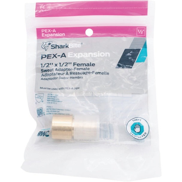 SHARKBITE Sharkbite UAB600LFA PEX-A Brass Sweat Adapter (1/2 In. x 1/2 In.)