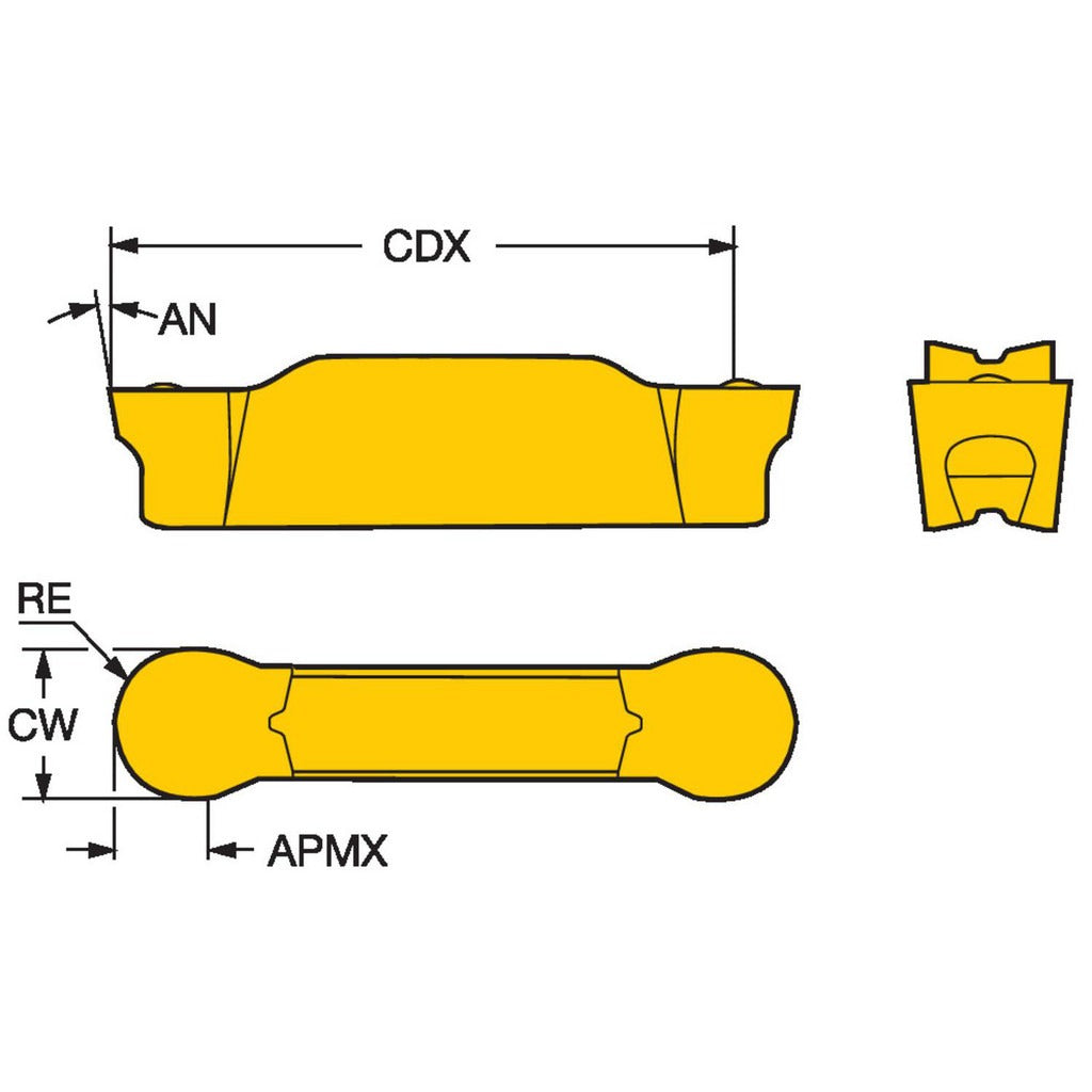 SANDVIK COROMANT Sandvik Coromant 5736230 Grooving Insert 4mm Corocut 1-2