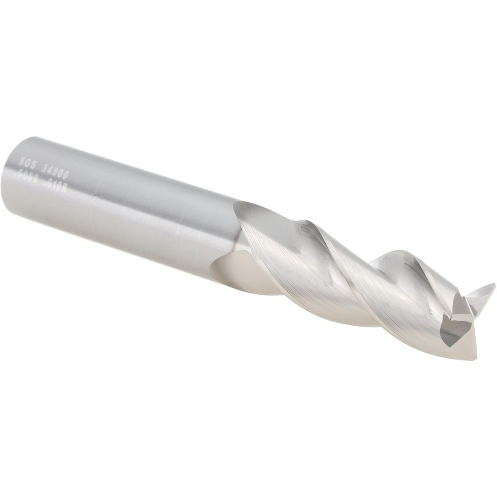 KYOCERA SGS PRECISION TOOLS Sgs 34800 Corner Radius End Mill 0.5in 3 Flute Solid Carbide
