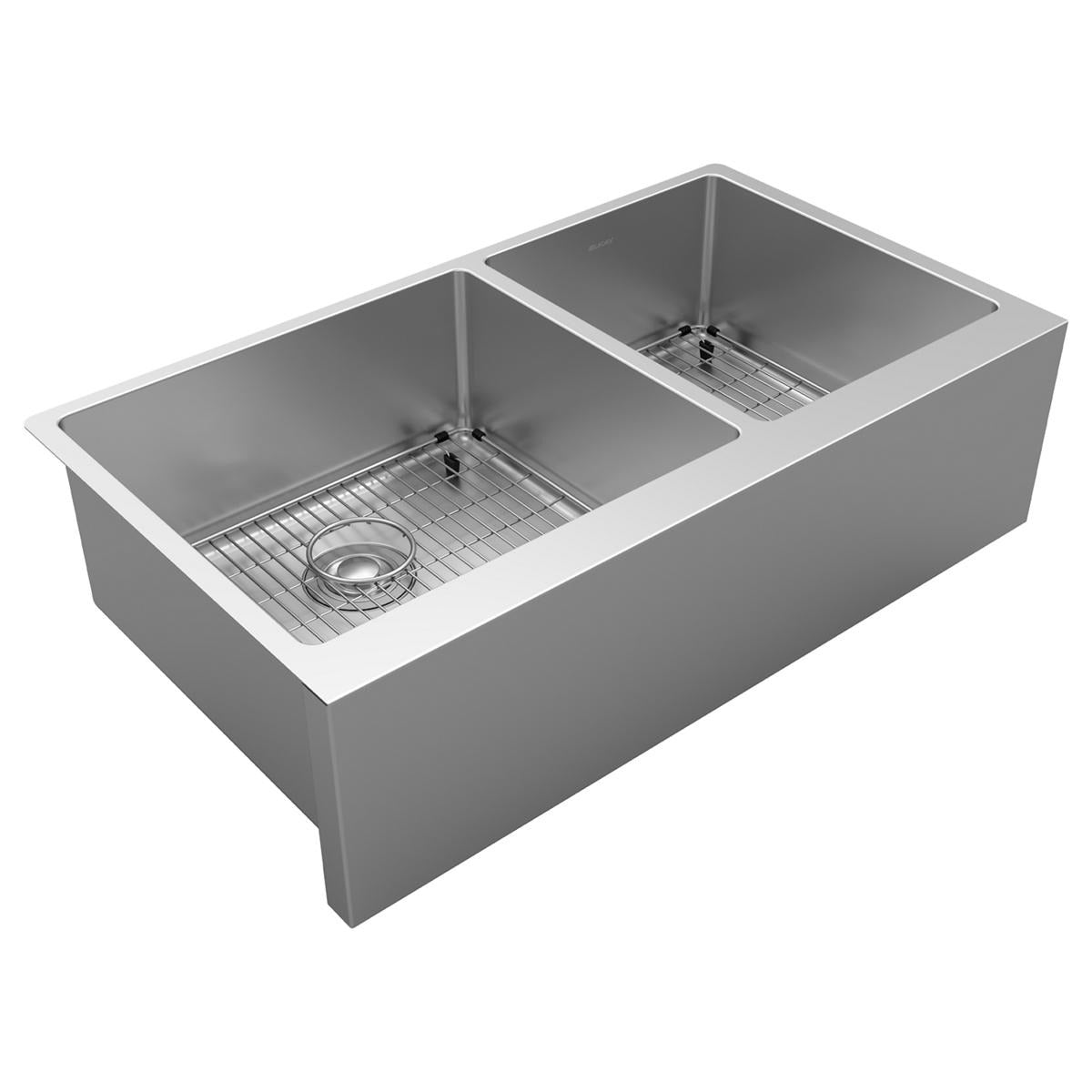 BSC PREFERRED Bsc Preferred EFRUFF23417DBG Double Bowl Farmhouse Sink Kit