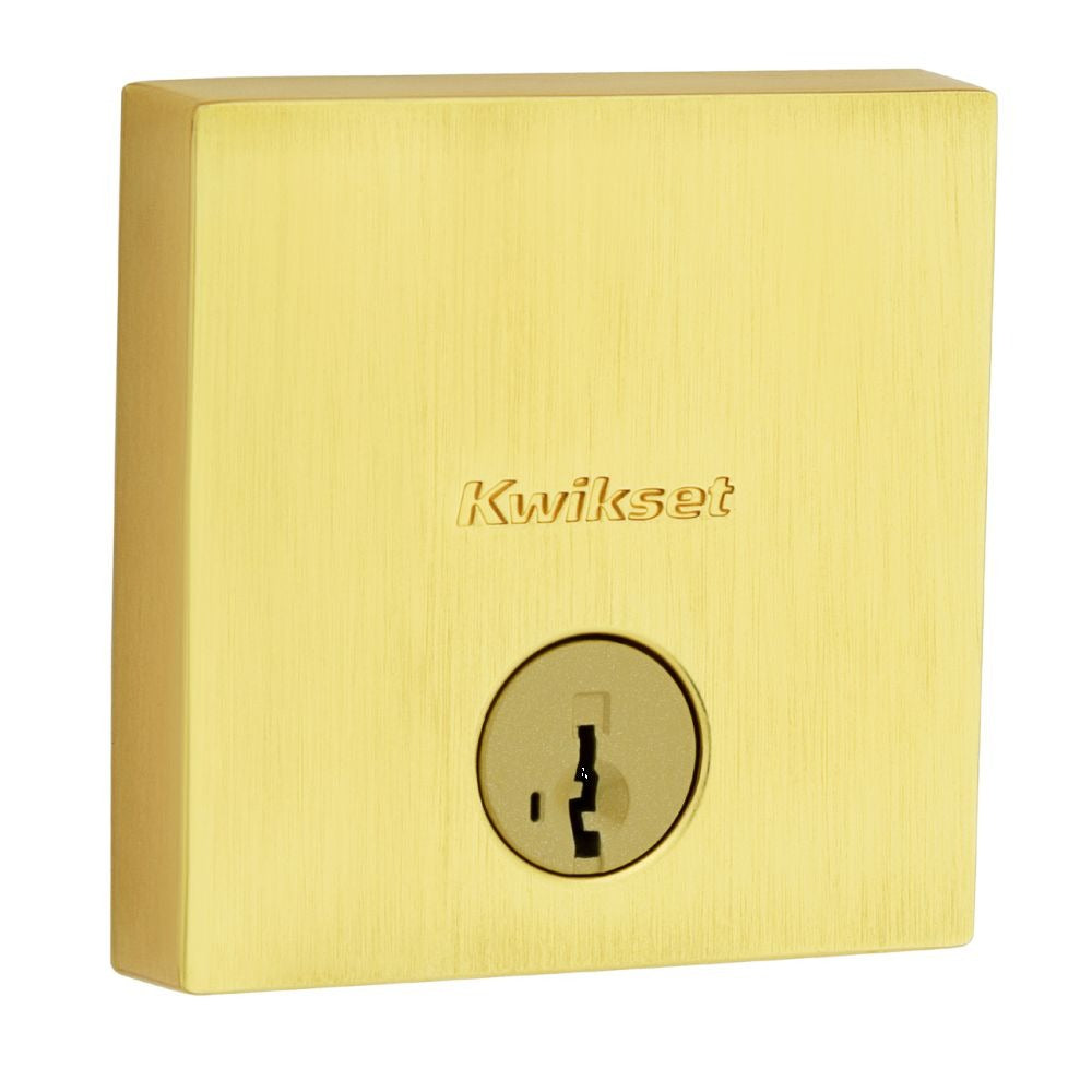 KWIKSET Kwikset 258SQT-4S.STRKP Smartkey Deadbolt Satin Brass