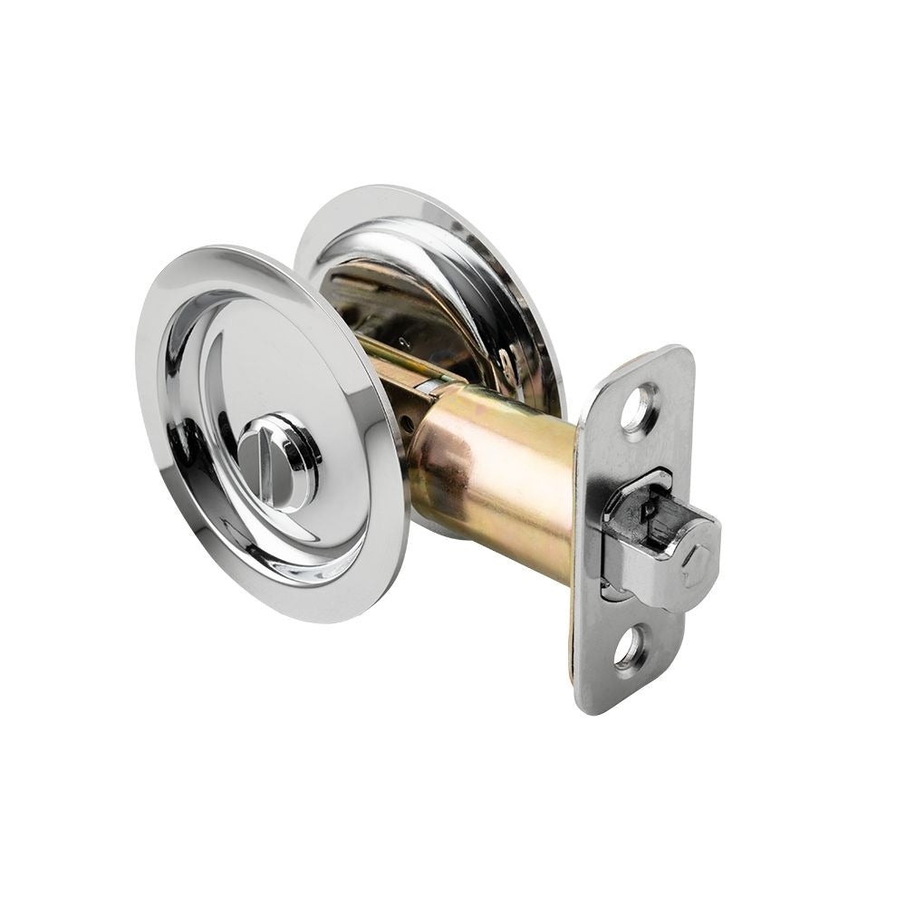 PAMEX Pamex PF2210 Privacy Round Sliding Door Lock Bright Chrome
