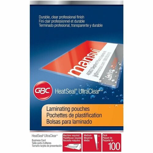 GBC Gbc GBC3300371 Business Card Laminating Pouches 7 Mil