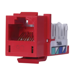 Hubbell HXJ6R 8-Position Red T568A/T568B Category 6 Modular Keystone Jack