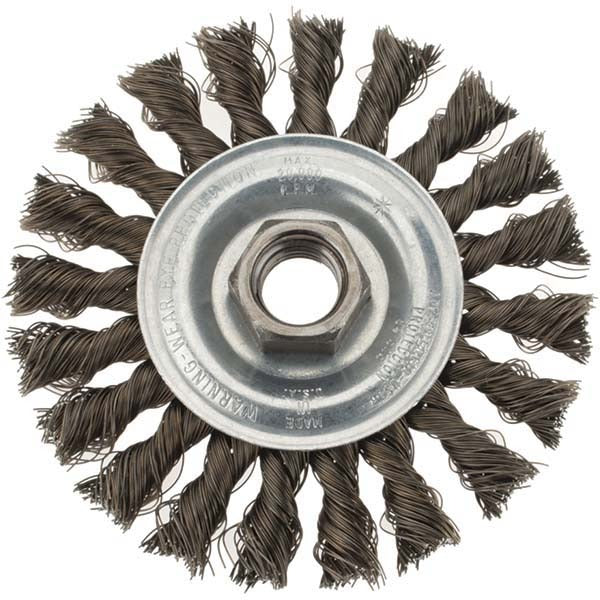 WEILER Weiler 94849 Knotted Wheel Brush 4 Inch Carbon Steel