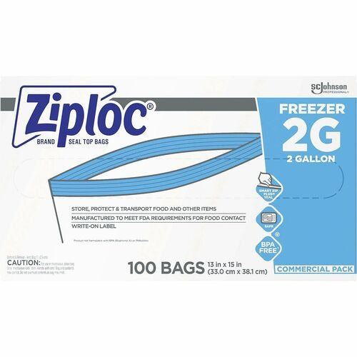 SC JOHNSON Bsc Preferred SJN682254 Ziploc 2 Gallon Freezer Bags 100ct