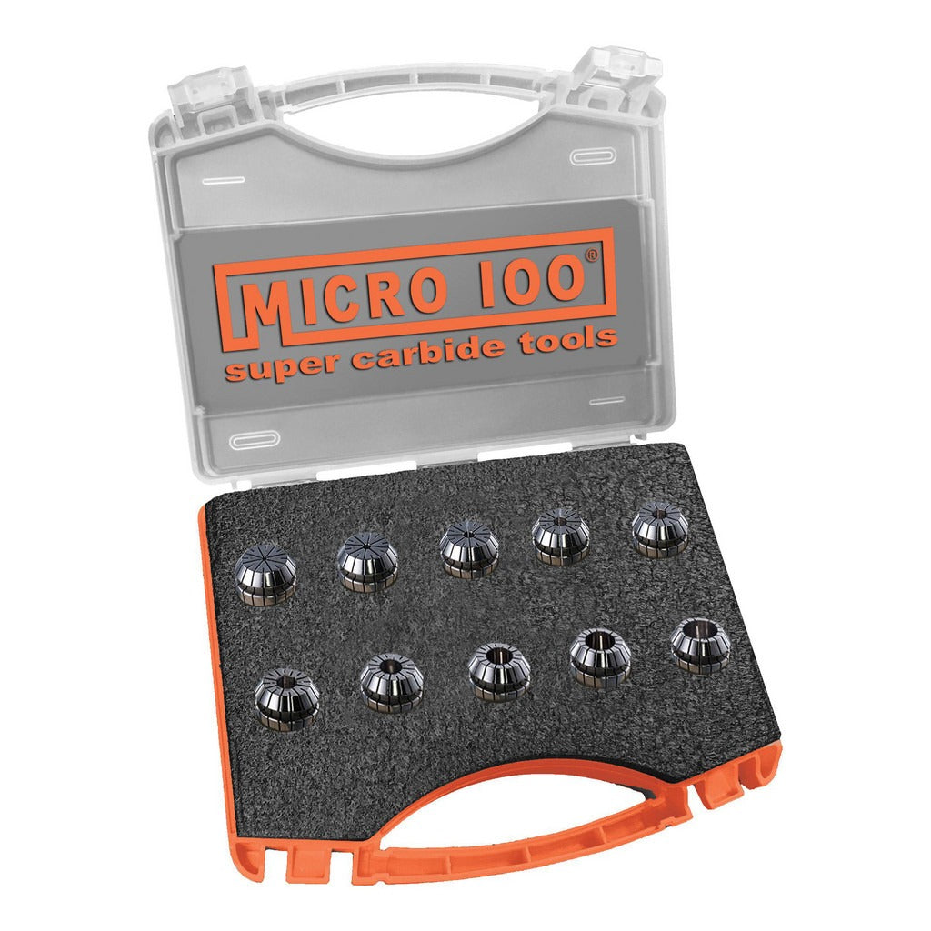 MICRO 100 Micro 100 ER11S-1 ER11 Collet Set 7 Piece Steel
