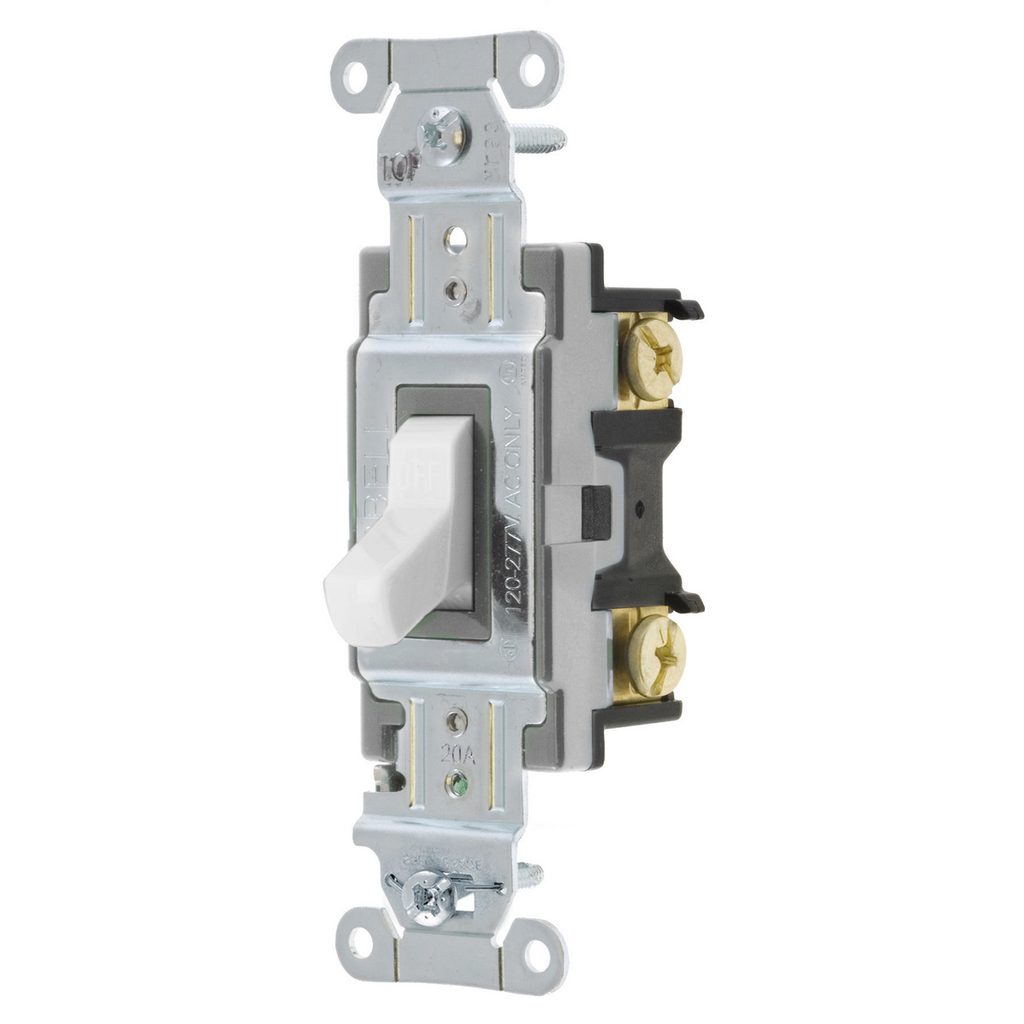 Hubbell Wiring Device-Kellems CS120W Hubbell CS120-W 20A 120/277V SP Toggle Switch Spec Grade Commercial Series - White