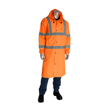 PIP Pip 353-1048-OR/L Hi-Vis Polyester Raincoat (Large)
