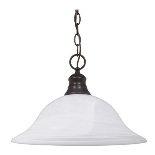 SATCO 60/391 Transitional Hanging Dome Pendant Light Fixture, (1) A19 Incandescent Lamp, 120 VAC, Old Bronze Housing