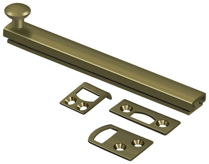 DELTANA Deltana 6SBCS5 Surface Bolt 6 Inches Antique Brass