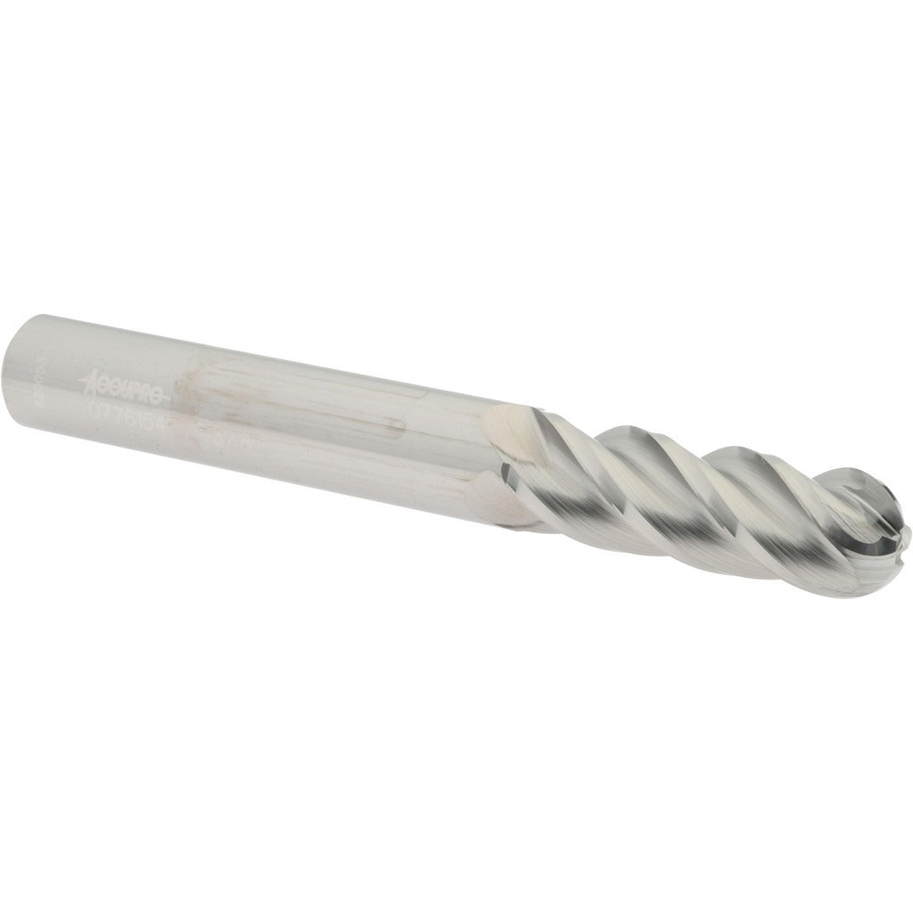ACCUPRO Accupro 12184874 Ball End Mill 0.375 in 4 Flute Carbide