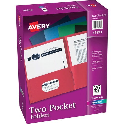 AVERY Avery AVE47993 Two-pocket Letter Folder Box of 25