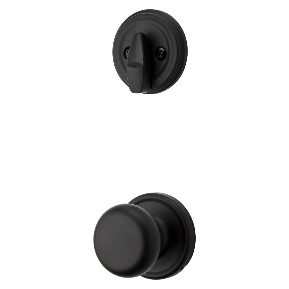 KWIKSET Kwikset 966H-514.UNIV Hancock Knob Handleset Trim Matte Black