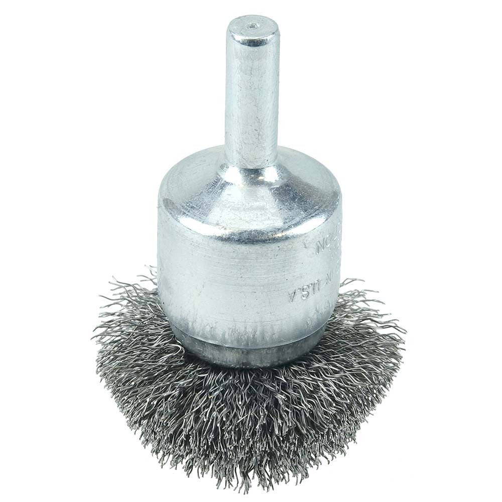WEILER Weiler 10044 End Brush 1-1/2 in Crimped Steel Wire 20000 Rpm