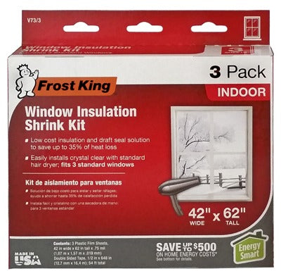 FROST KING Thermwell V73/3H Shrink Window Insulation Kit 3 Pack
