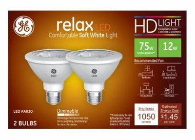 GE G E Lighting 43094 PAR30 12W Led Bulb 2 Pack Soft White
