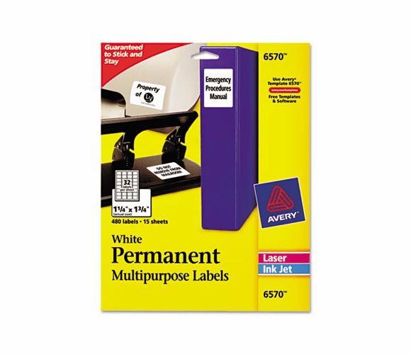 AVERY Avery AVE6570 Label ID 1.25 x 1.7 (480 Pack)