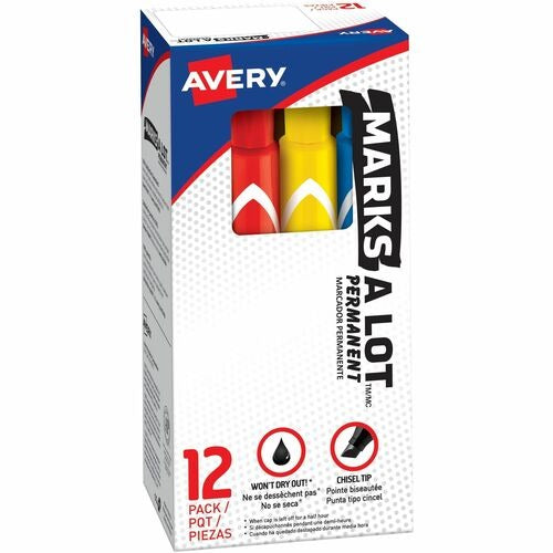 AVERY Avery AVE24800 Permanent Markers Chisel Tip Set of 12