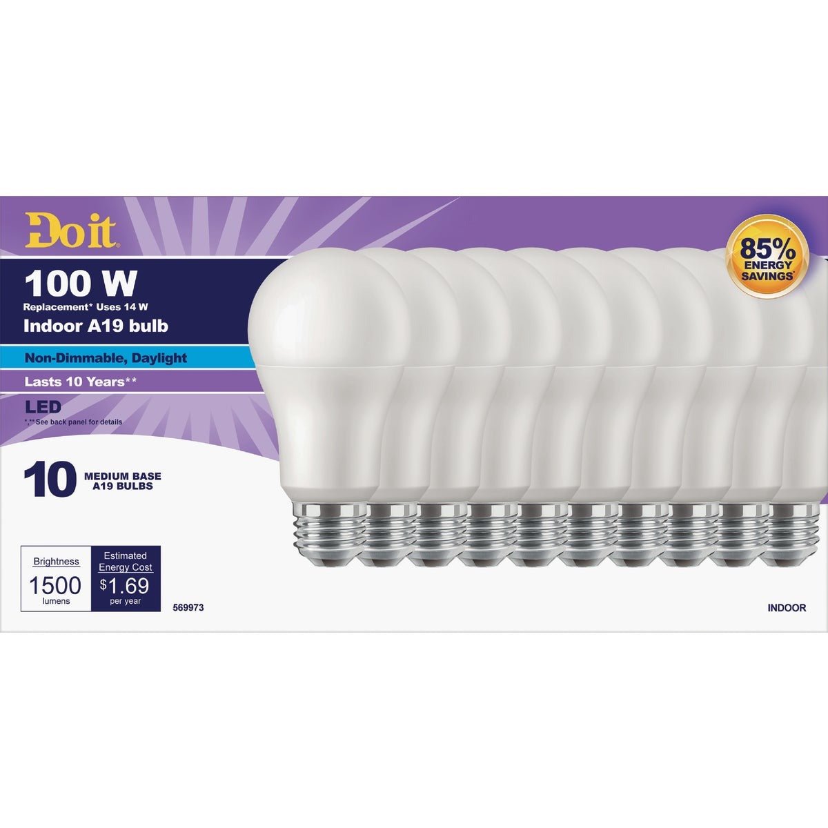 DO IT BEST Do It 362061 A19 Led Light Bulb 100W Equivalent 10-pack