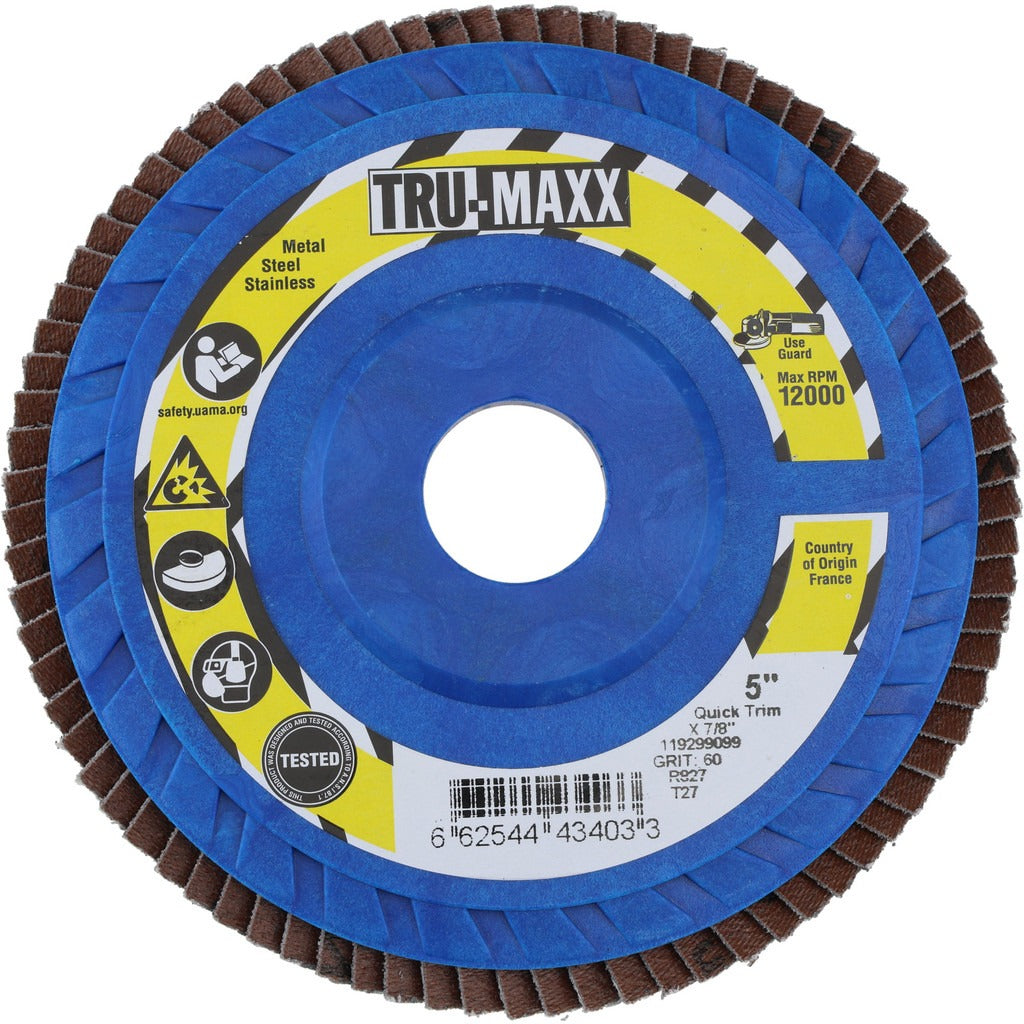TRU-MAXX Tru-maxx 66254443403 Flap Disc 60 Grit Type 27 5 Inch