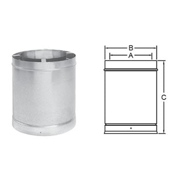 METAL-FAB Metal-Fab 12AIRTG6 Air-Cooled Temp/Guard Pipe (12 in Diameter x 6 in Length)