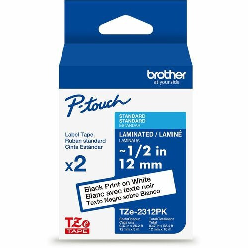 BROTHER Brother BRTTZE2312PKG Laminated Label Tape 2-pack